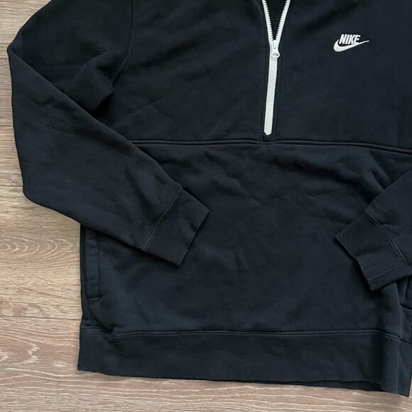 Nike Black White 1/4 Quarter Zip Long Sleeve Sweatshirt Size Medium - Picture 4 of 14